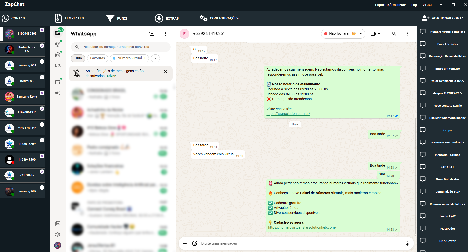 ZapChat Dashboard